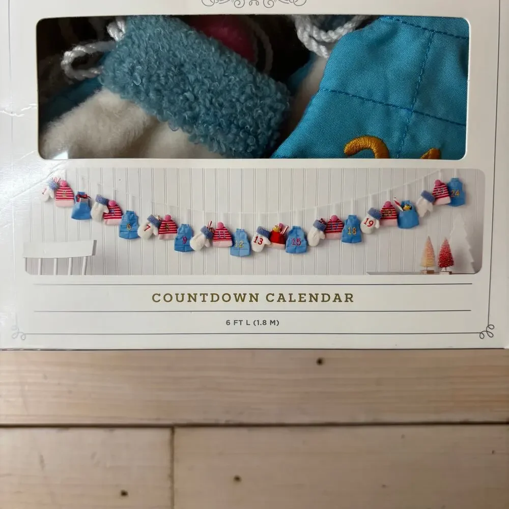 Wondershop Open Box Christmas Countdown Calendar Hats Mittens‎ Vest Garland